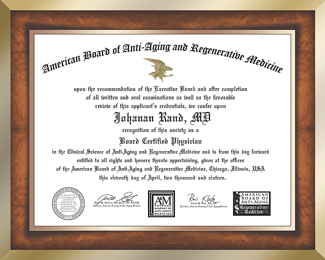 Johanan Rand, M.D. Certificate Johanan Rand, M.D. Certificate